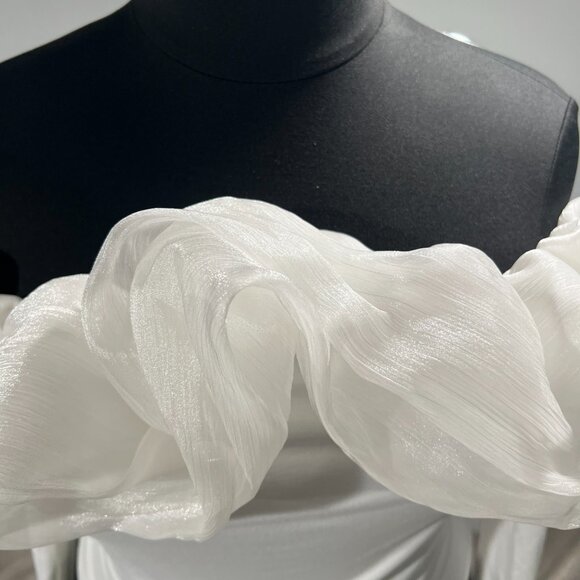 SHEIN Curve White Off-Shoulder Ruffle Top - Size 2XL - NWT! - Picture 3 of 6